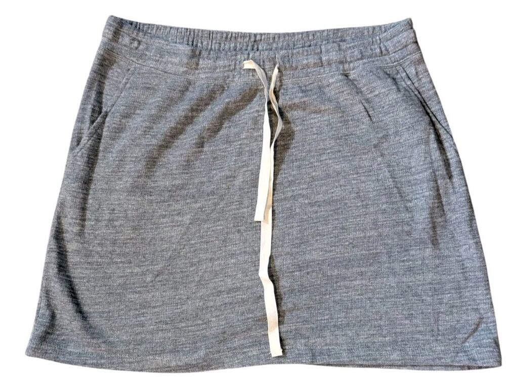 Ann Taylor LOFT Knit Mini Skirt Heather Gray Pockets M NWT